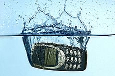 mobile phone dropped in water