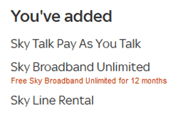 sky broadband basket detail