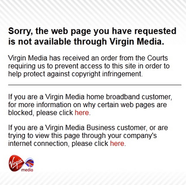 virgin media blocked website