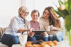 old woman tablet