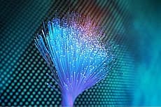 fibre broadband on technology background