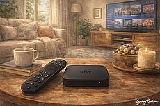 sky stream puck box illustration