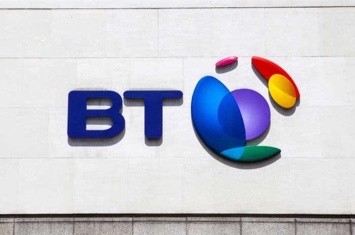 bt logo on wall