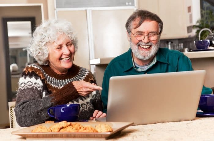 older couple using internet