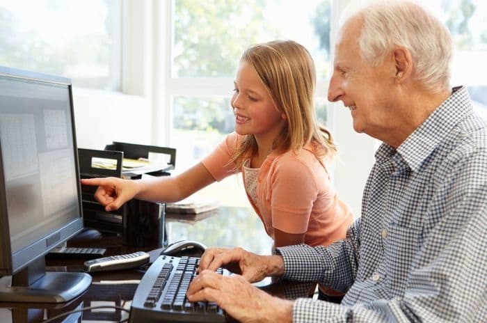 family computer being used at home