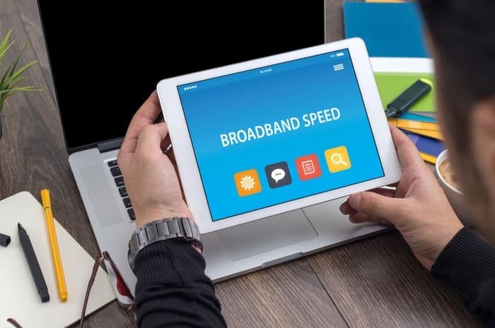 broadband speed on tablet