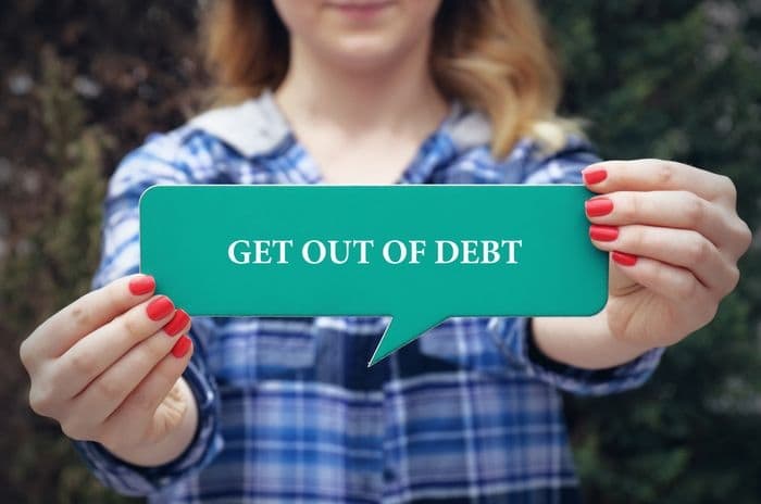 debt - get out sign