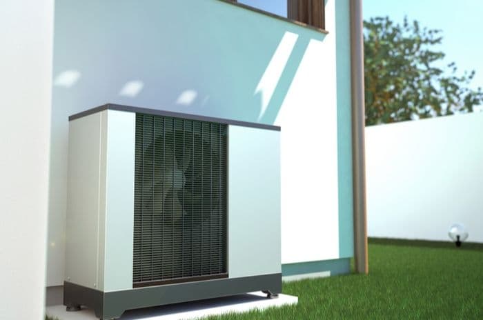 heat pump beside home