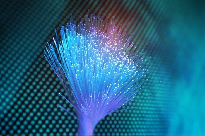fibre broadband on technology background