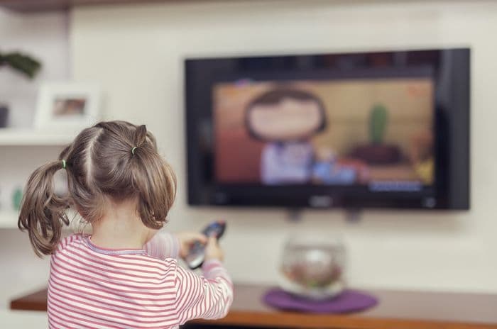 child watching tv