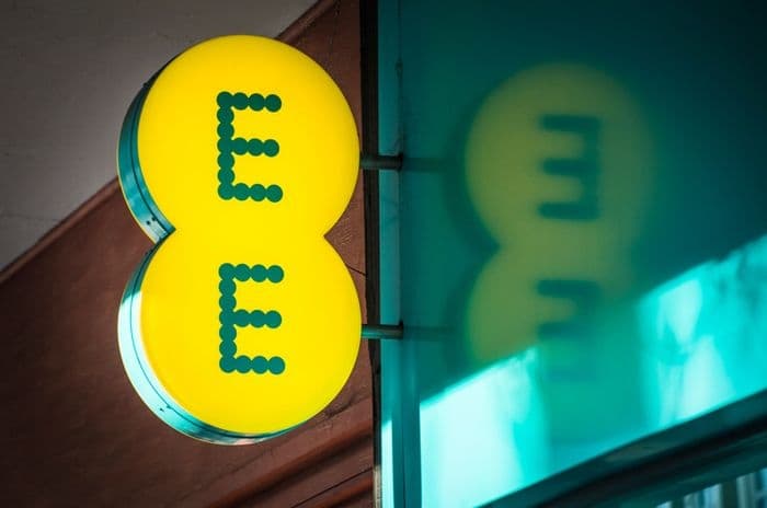 ee store sign with reflection