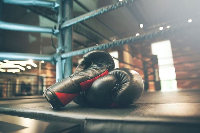 boxing gloves in ring