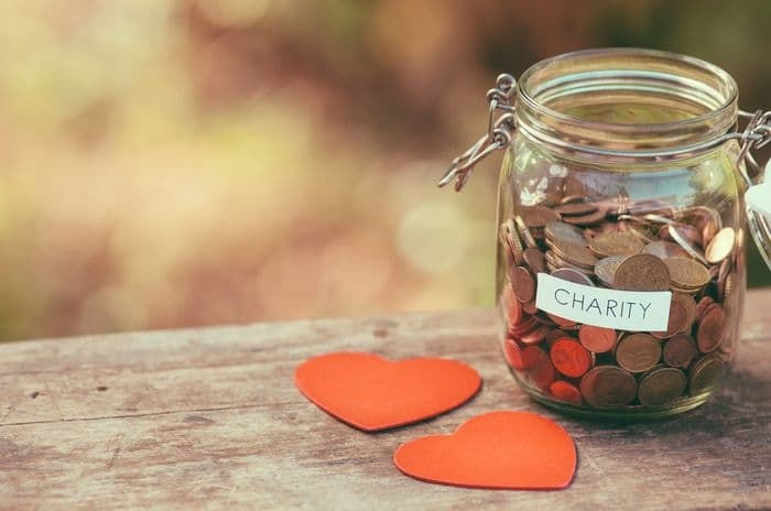 charity jar of coins