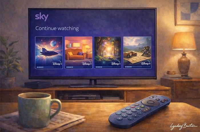 disney plus on sky ultimate tv illustration