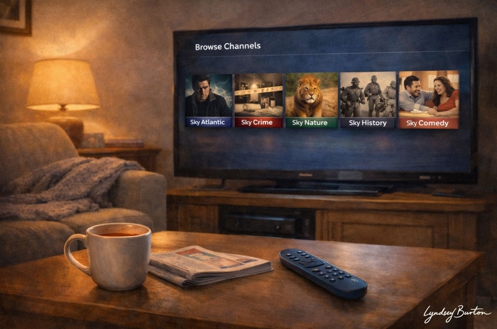 sky entertainment on tv illustration