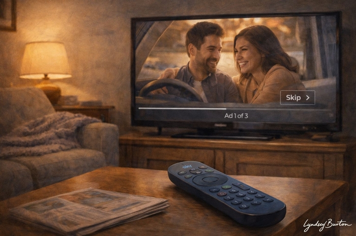 sky ad skipping tv illustration