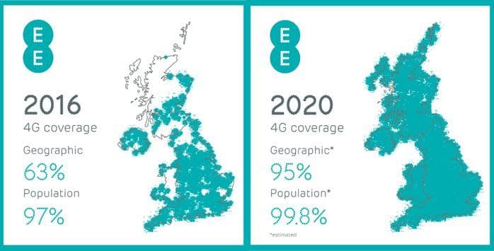 ee 4g network coverage 2016 to 2020
