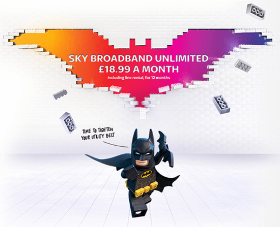 sky batman free broadband offer
