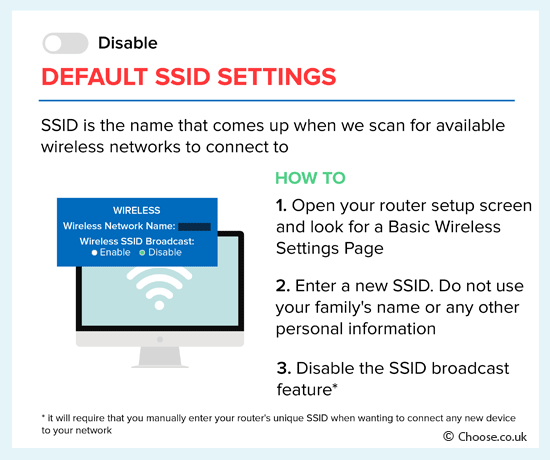 disable default ssid settings