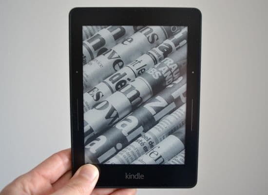 Kindle Voyage in hand