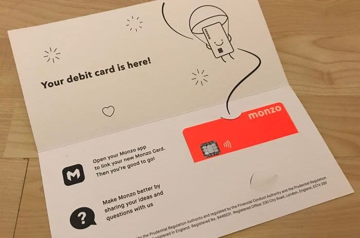 monzo banking card