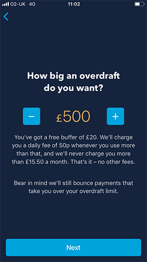 monzo overdraft