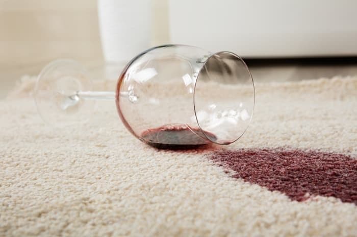 spilled wine on carpet
