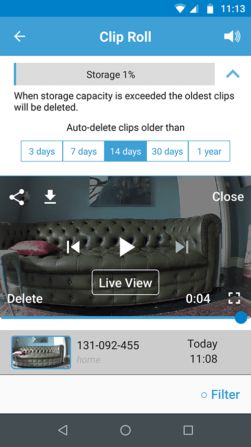 blink camera clip roll