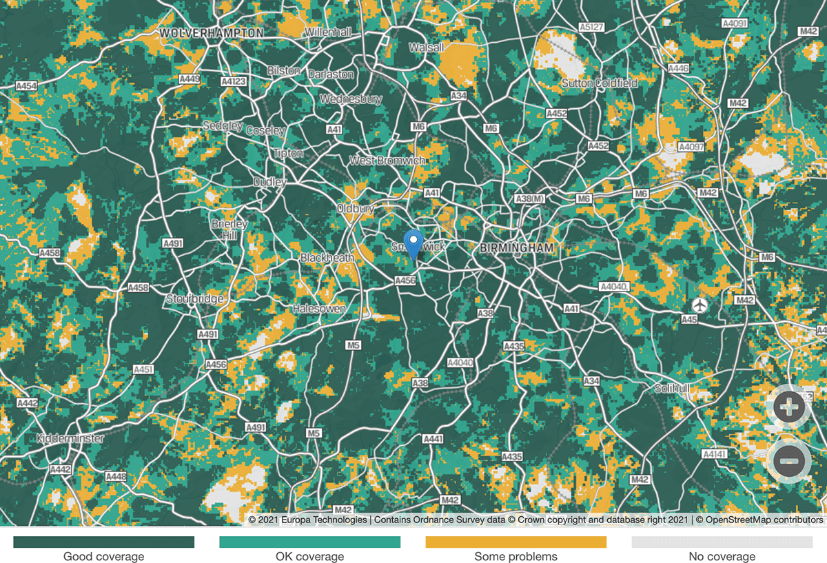 ee mobile coverage birmingham