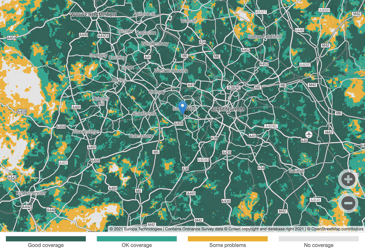 vodafone mobile coverage birmingham