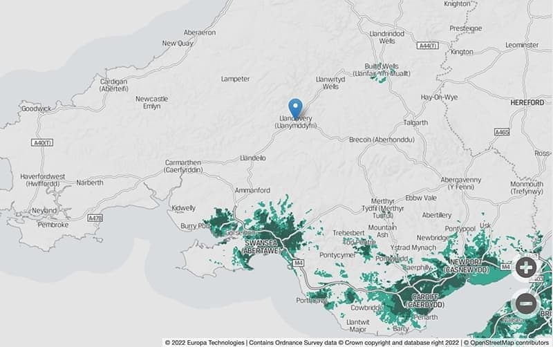 ee coverage in south wales