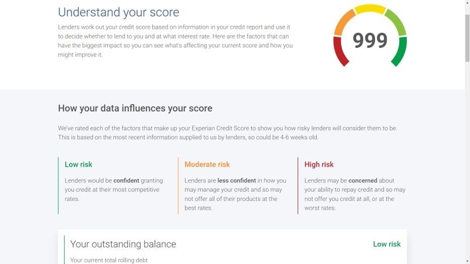 experian screenshot