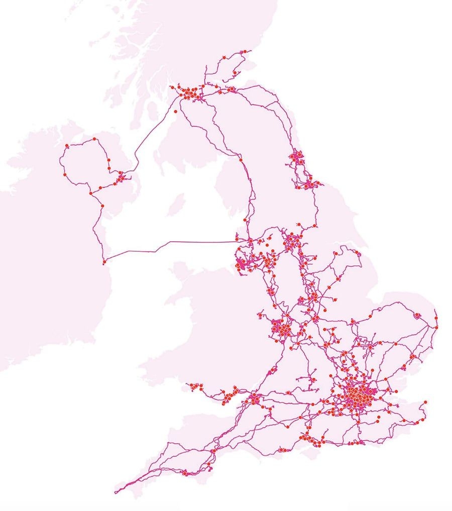 virgin media network map