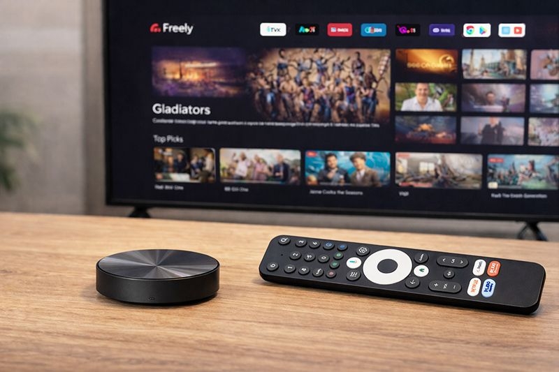 netgem pleio tv box and remote
