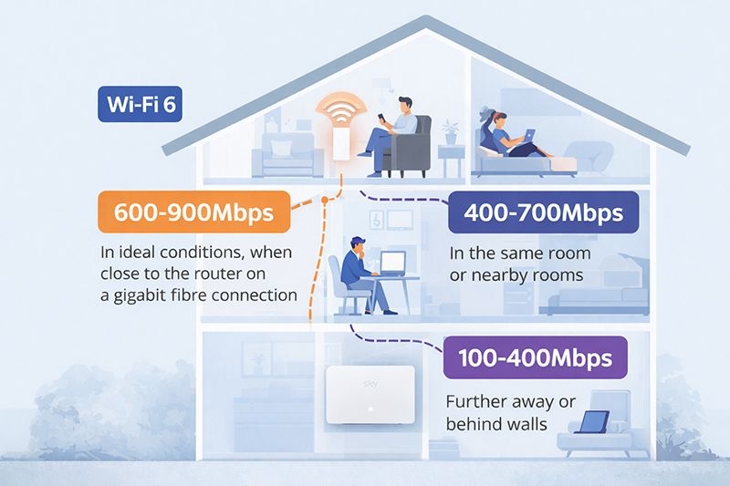 WiFi 6 speed experience around a home