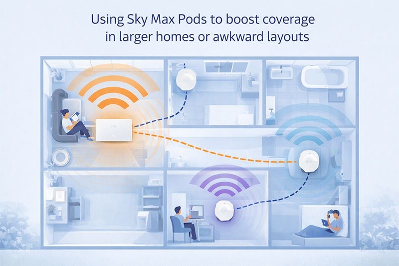 Whole home wifi coverage illustration