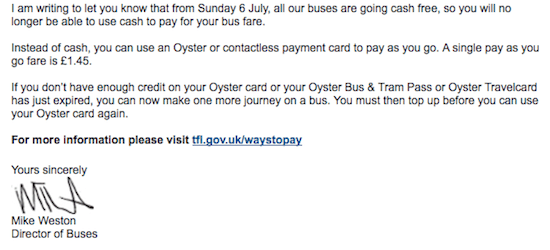 email TfL oyster