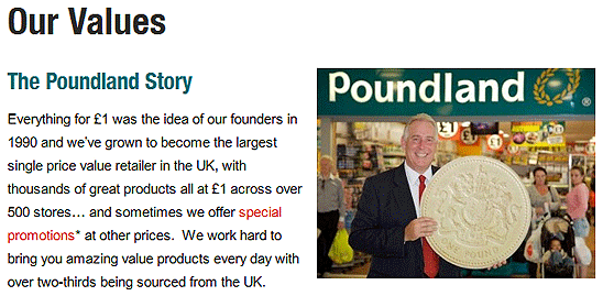 poundland value statement